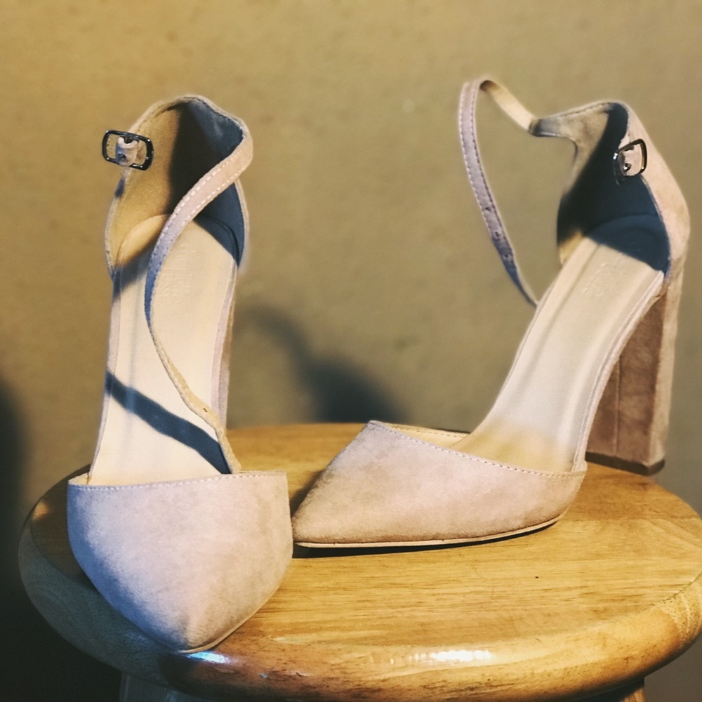 Ankle Wrap Chunky and Closed Toe Heels